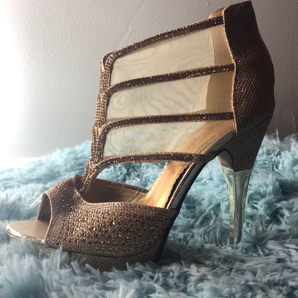 Gold Shimmer Evening Heel